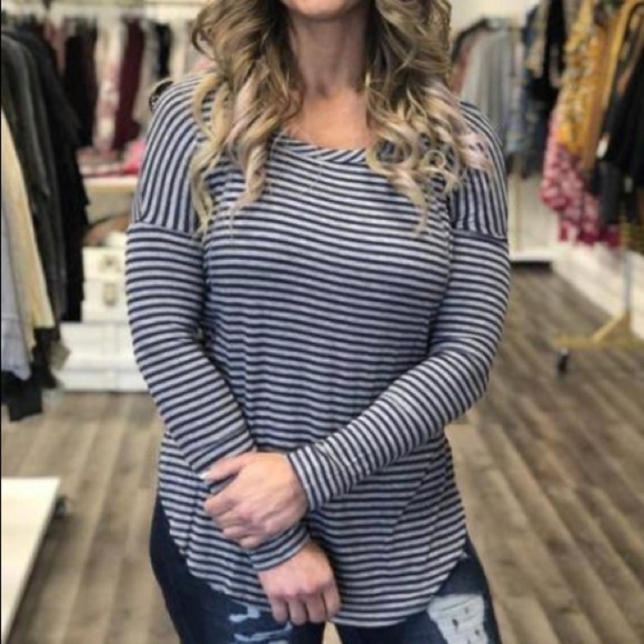 Eileen Fisher Striped Linen Knit Blouse Top small - Picture 1 of 6